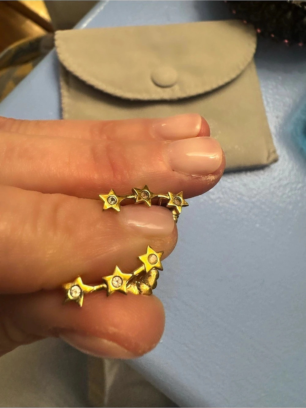 ASHA Gold Star Climber Stud Earring